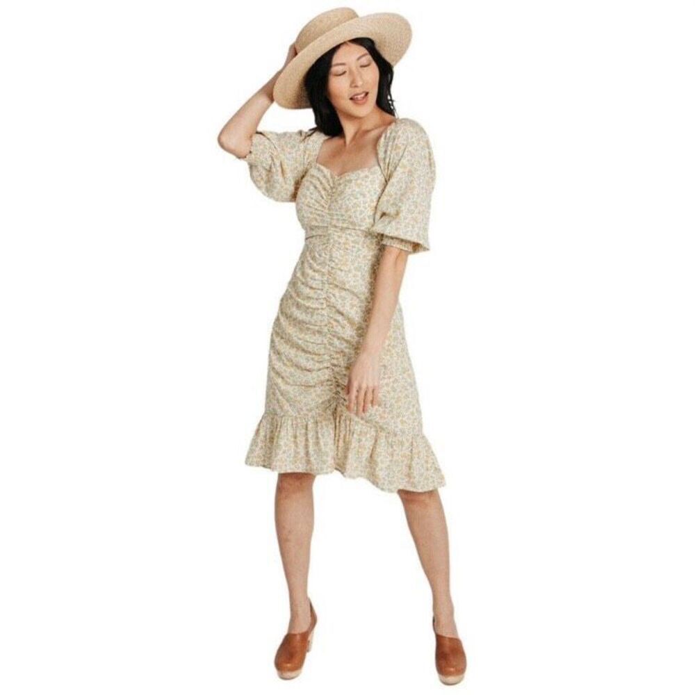 Piper & Scoot Savanna Floral Ruched Dress S